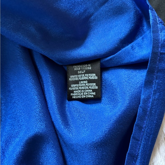 ADELYN RAE Ruffle Crepe Popover Dress In Electric Blue Royal  size L - Picture 8 of 8